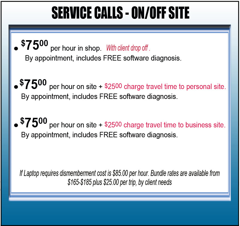 Repair Service Call On/Off Site information
